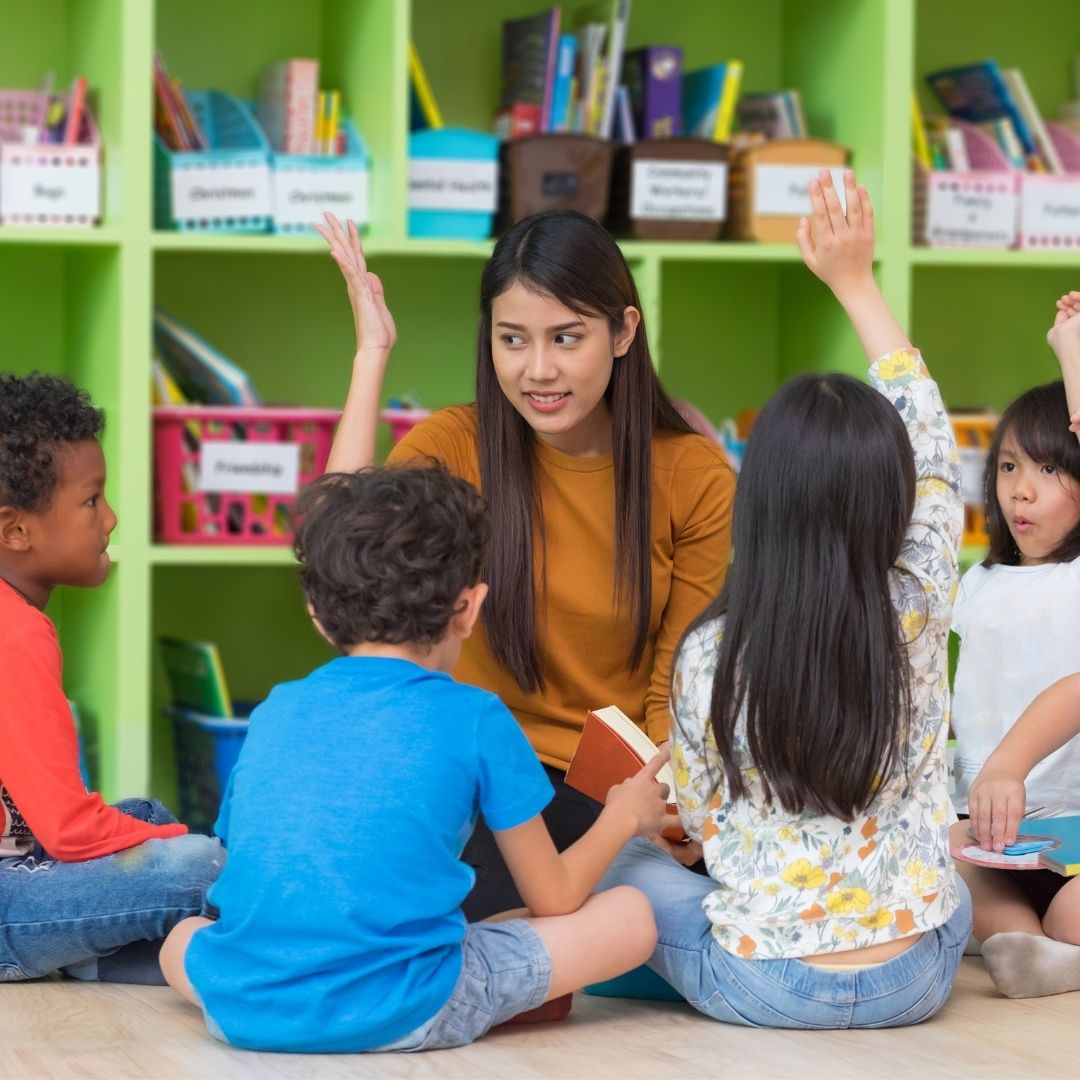 class in small reading circle
