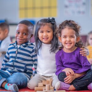 happy kids in daycare