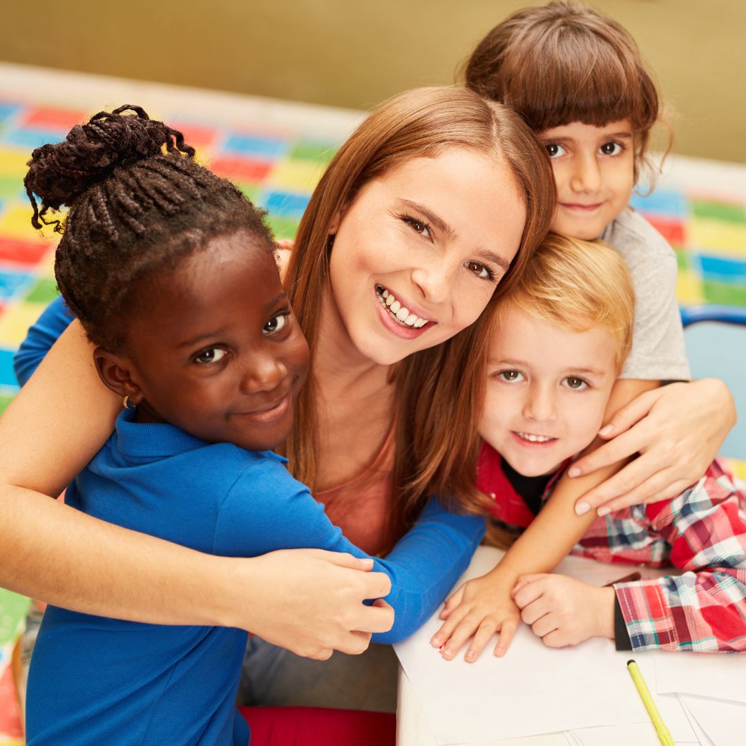 daycare kids with teacher