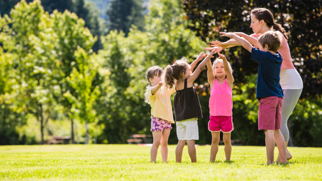 Daycare kids outside.