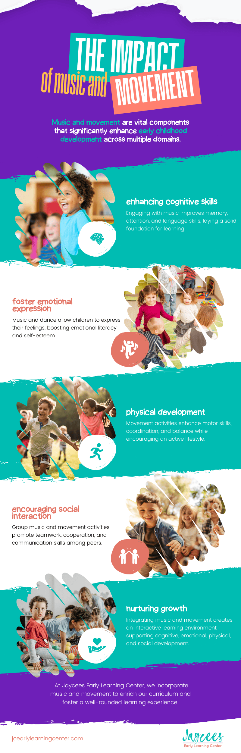 M15993 - Jaycees Early Learning Center - Infographic - The Impact of Music and Movement on Early Childhood Development